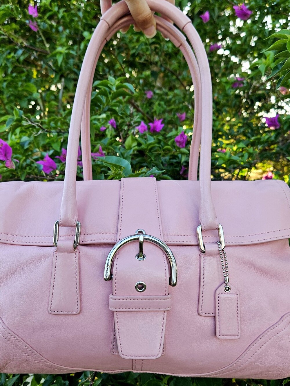 Vintage Coach 9550 Soho Flap Bag Baby Pink Leather Y2K Rare Hangtag